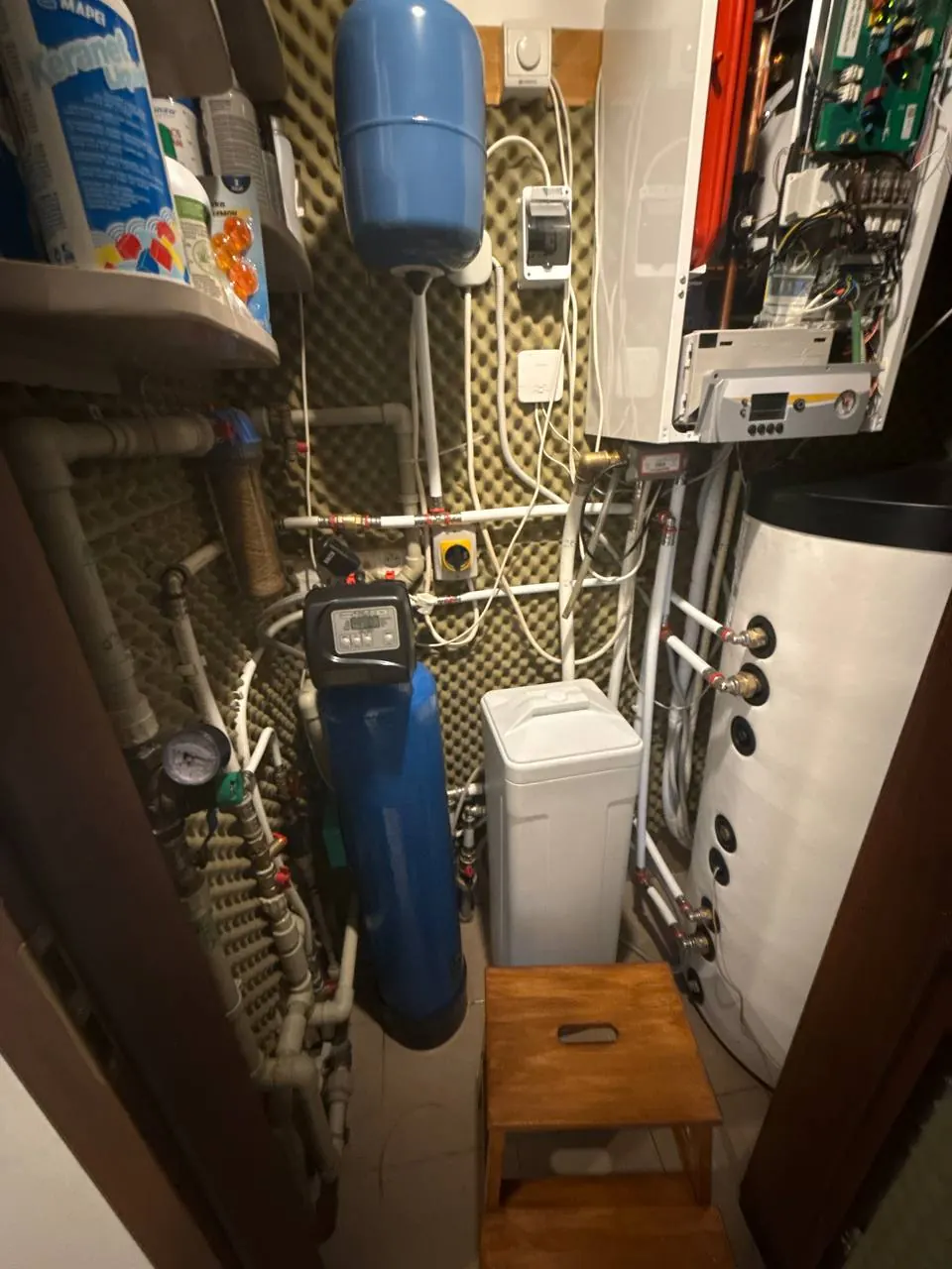 Kotłownia z zasobnikiem i filtrami wody — DobryHydraulik Wrocław